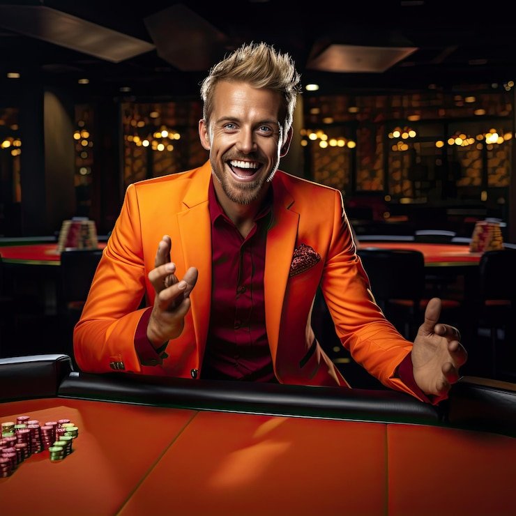 Dealer profesional Speed Baccarat di studio lambangbet dengan multiple camera setup